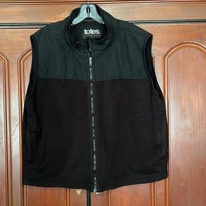 Totes Black Zipper Front Vest Size XL